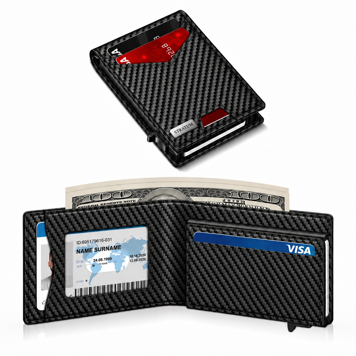 Stratum™ Pop-Up RFID Wallet (Carbon Black)