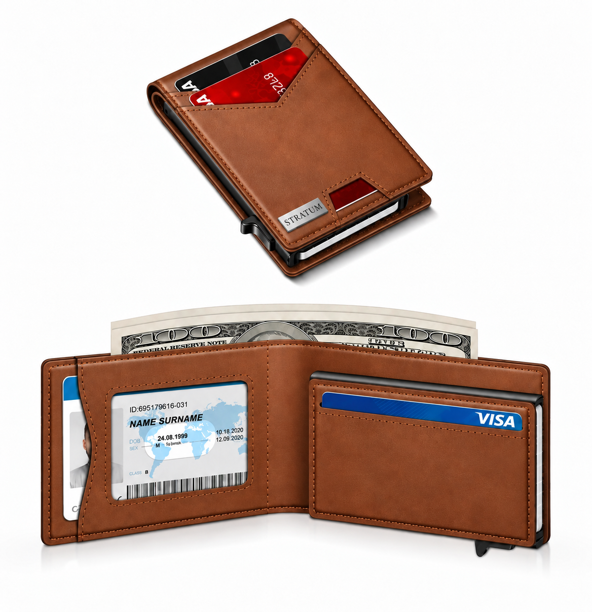 Stratum™ Pop-Up RFID Wallet (Brown)