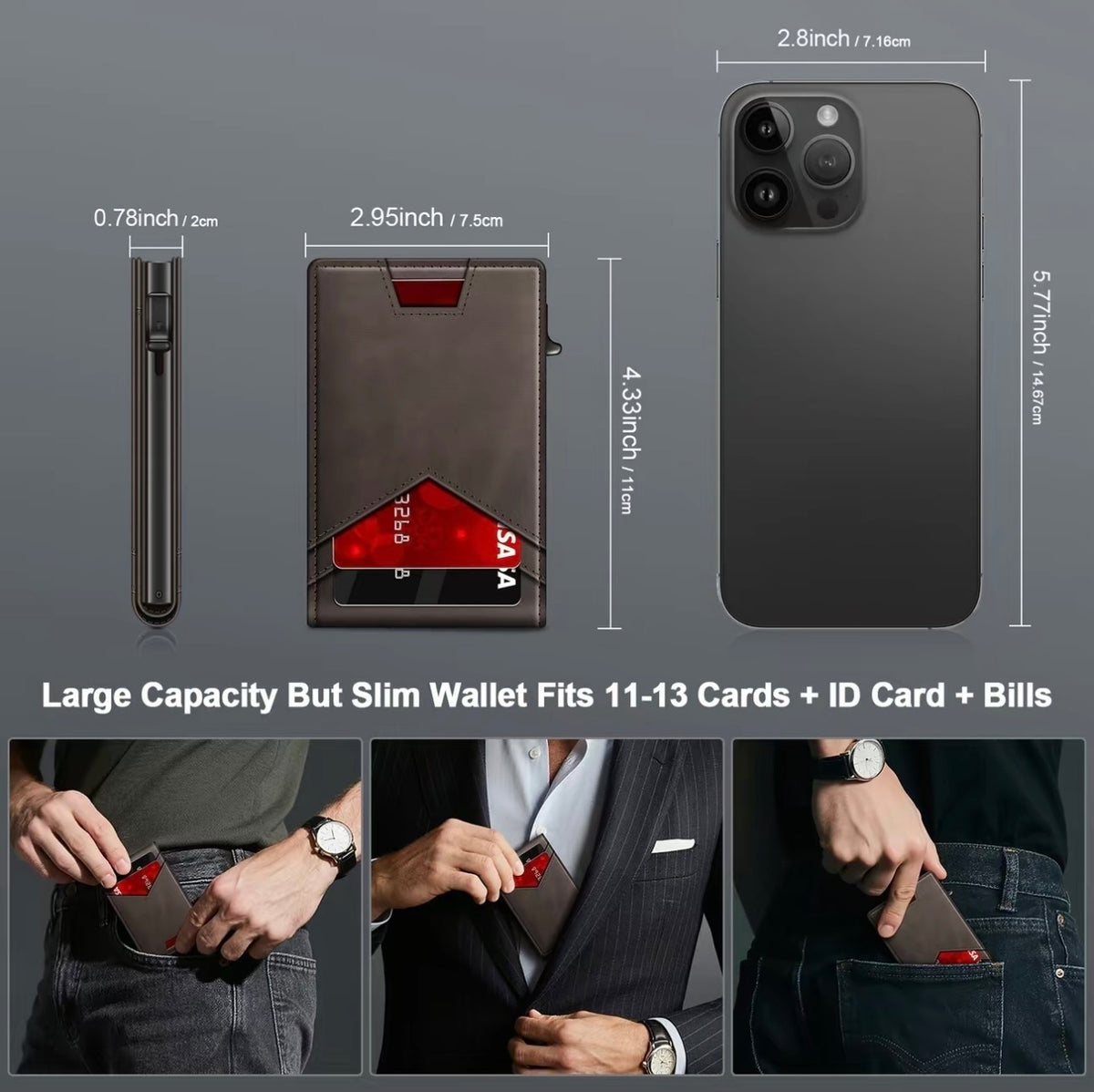 Stratum™ Pop-Up RFID Wallet (Dark Brown)